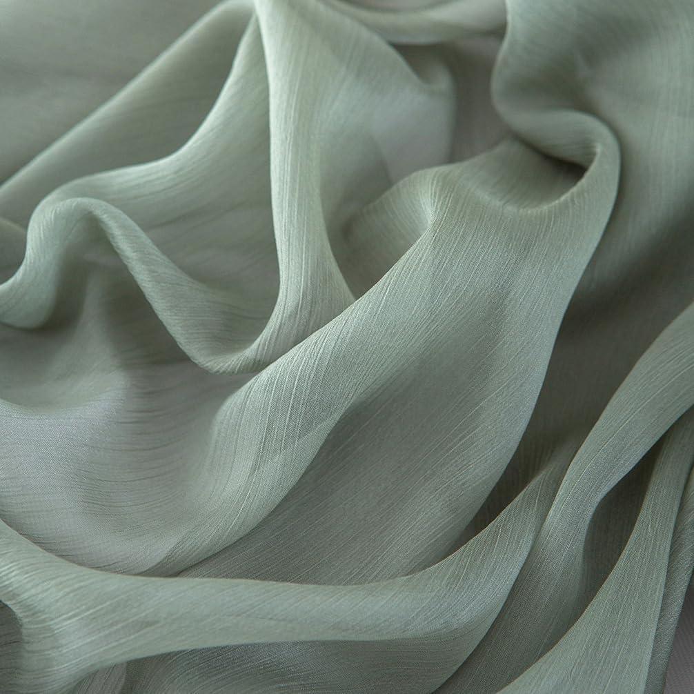 Detalle de CHUQING Tischläufer Chiffon grün – 70 cm x 400 cm, Mintgrün/Salbeigrün