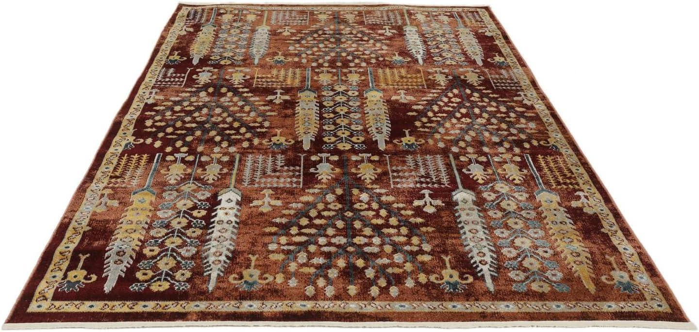 Detalle de RugVista Razavi Rug, 140 x 200 cm Rust Low-Pile Machine-Woven Rug