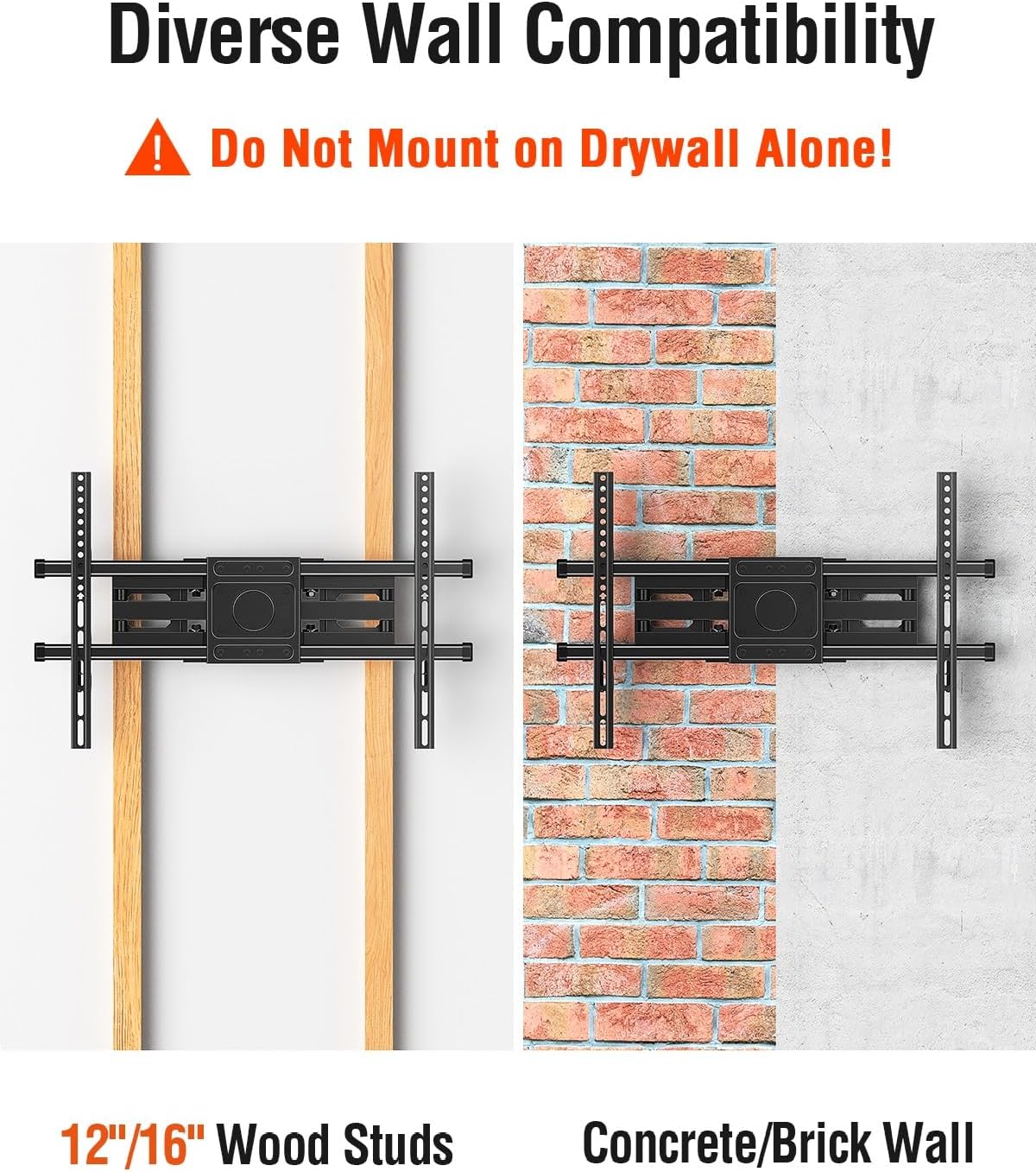Detalle 2 de ELIVED Full Motion TV Wall Mount for 42–82-Inch TVs, 110 lb, VESA 600x400