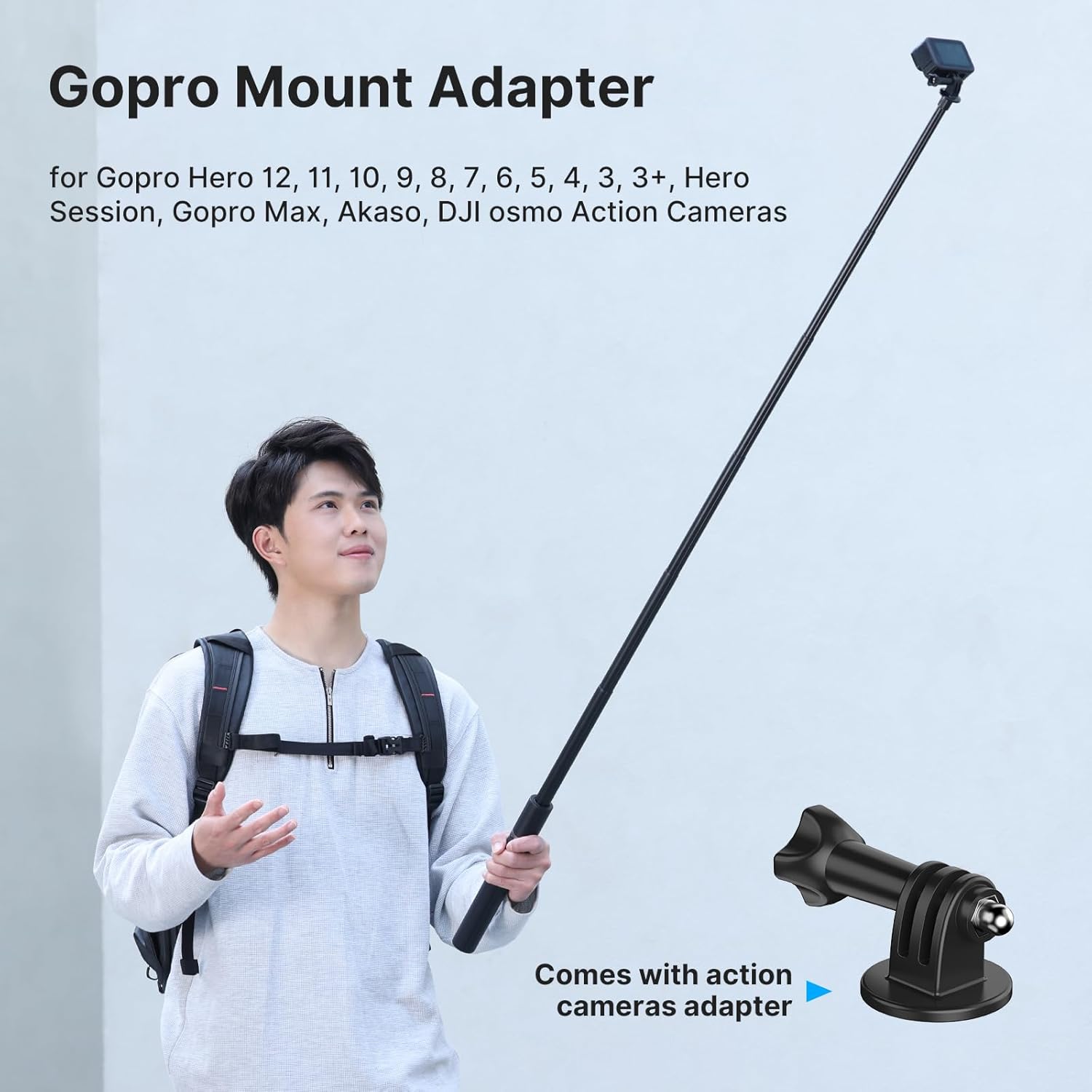 Thumbnail 5 de ULANZI TT52 59in Invisible Selfie Stick Tripod for Action Cameras