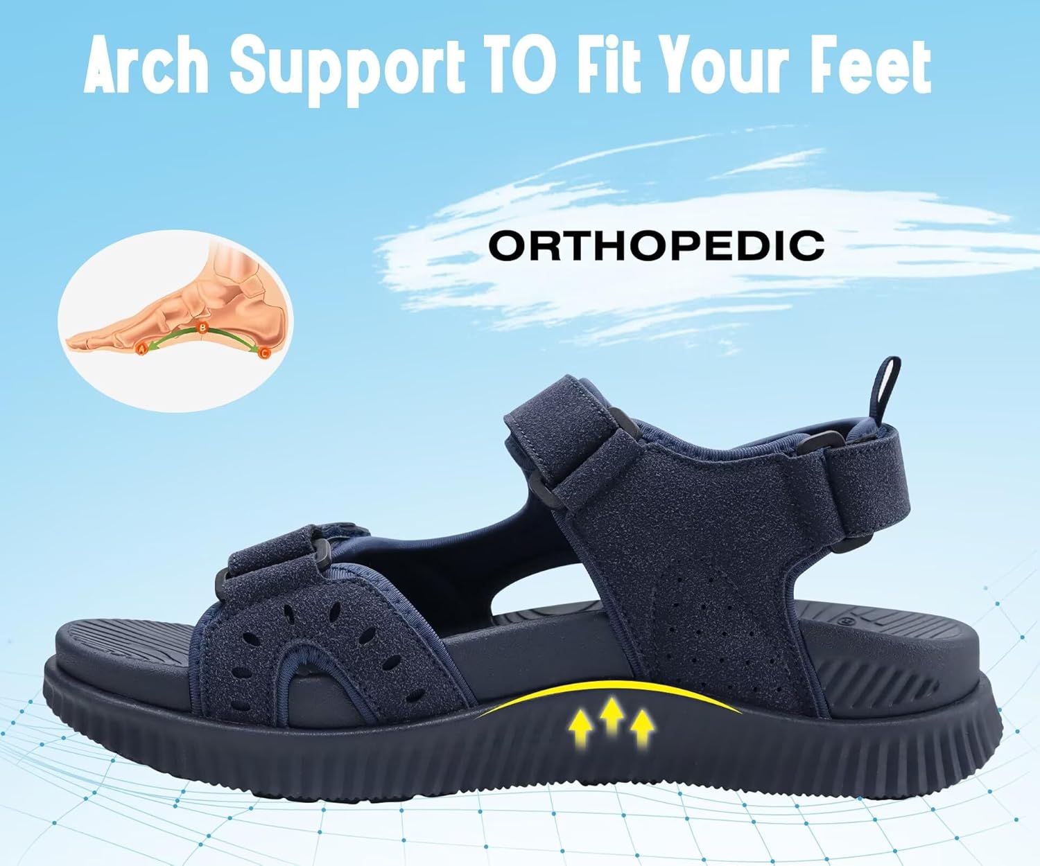 Thumbnail 4 de KuaiLu Herren Wandersandalen – orthopädische Recovery Trekkingsandalen für Sommer & Outdoor (Gr. 40–48)