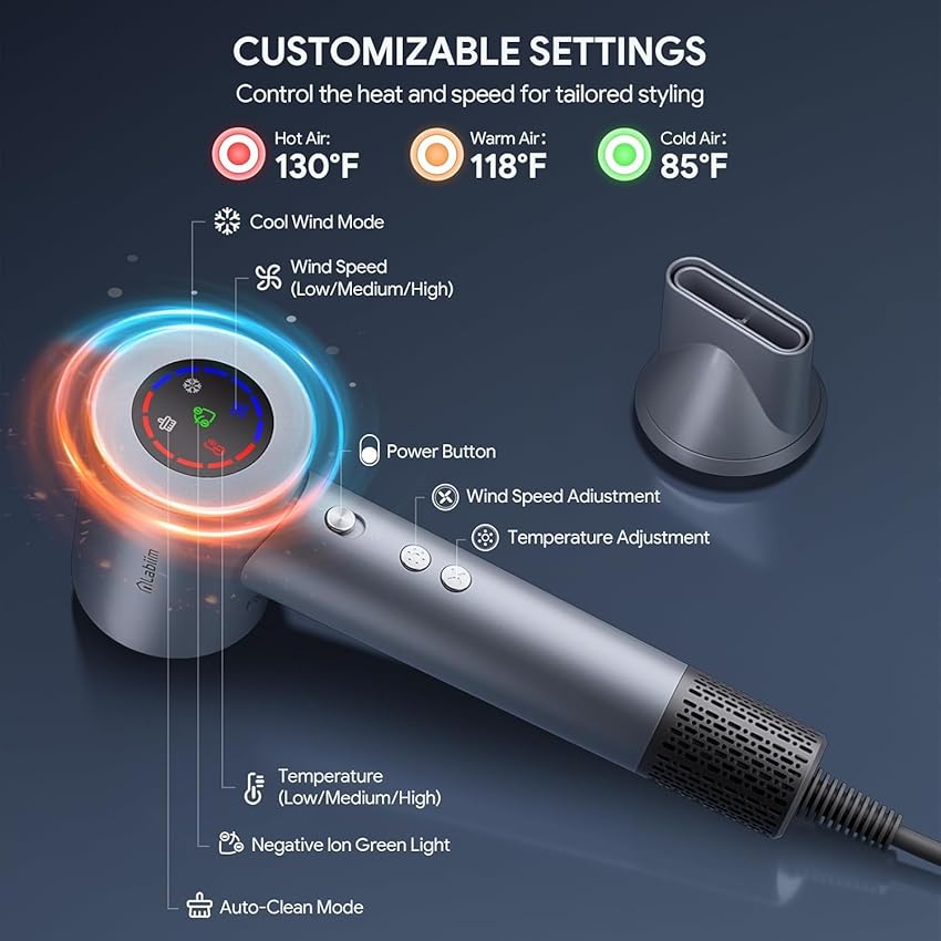 Thumbnail 1 de Labiim Hair Dryer ionic low-noise 1 nozzle 🎧