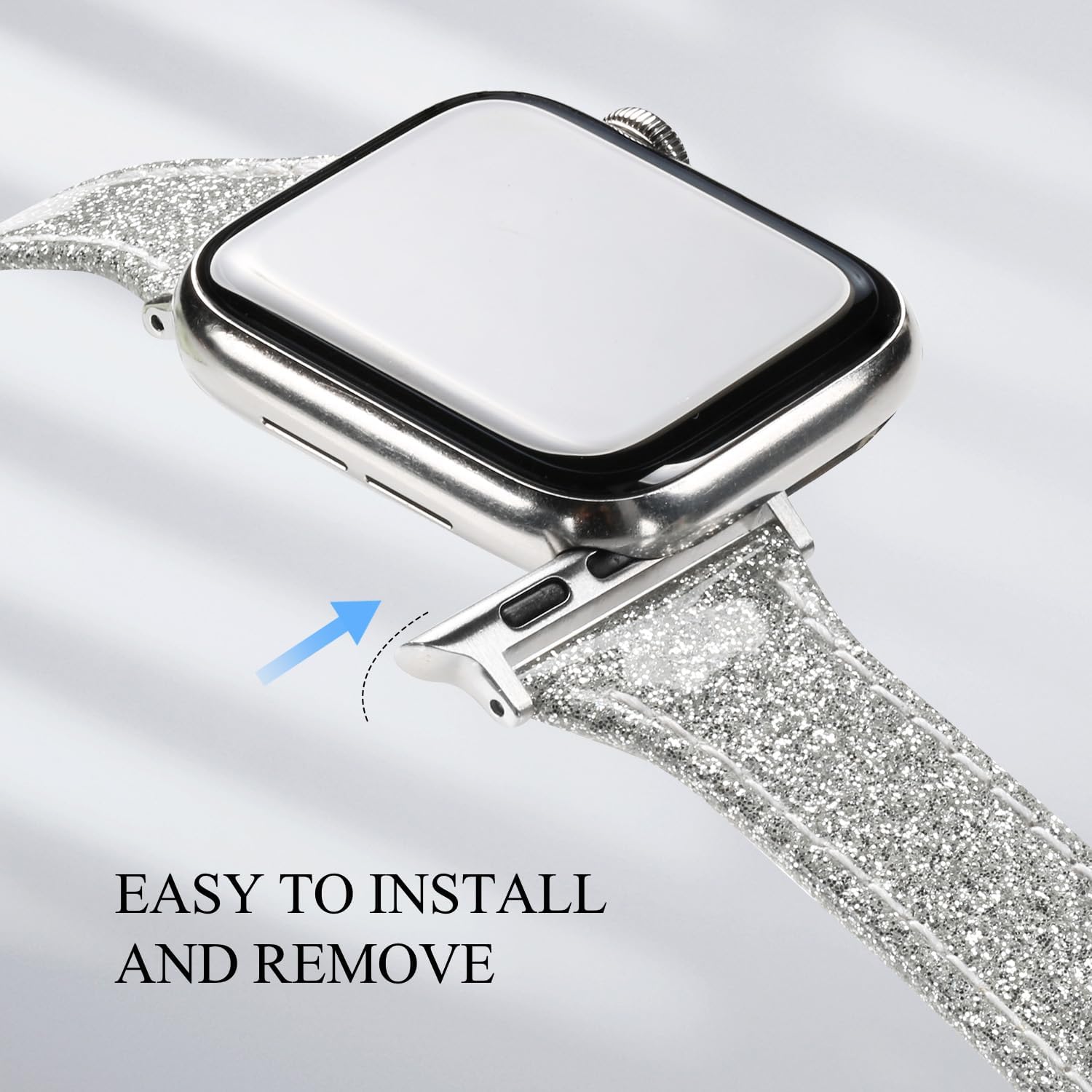Detalle de Tuocal Genuine Leather Strap for Apple Watch (38–42mm) – Slim, Elegant Leather Band for Series 10 to 1