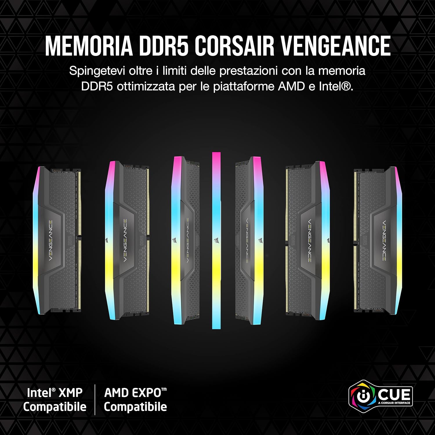 Detalle 2 de Corsair Vengeance RGB DDR5 32GB 6000MHz