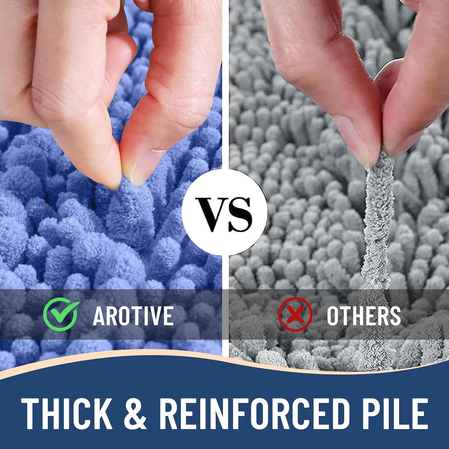 Thumbnail 5 de Arotive Luxury Chenille Bath Rug 30x20 in Cornflower Blue
