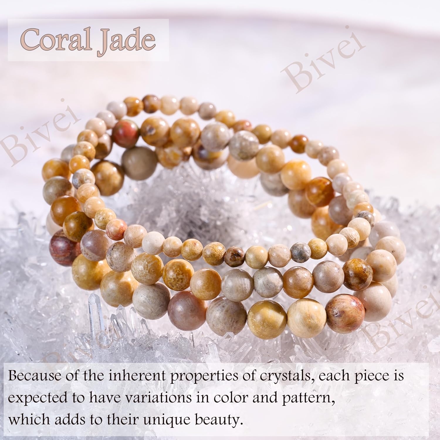 Detalle 1 de Bivei Kristall Armband 4 mm Perlen für Yoga