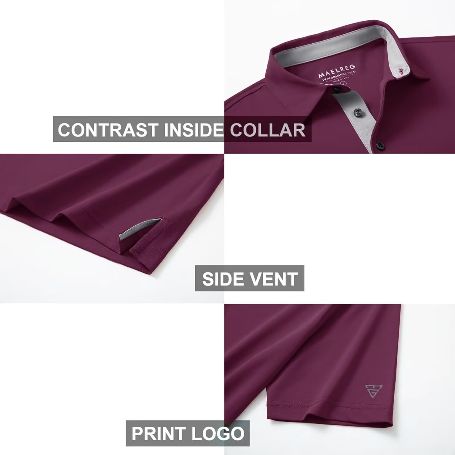 Detalle 1 de M MAELREG Men’s Golf Polo Shirt, Piqué Fabric, UPF 30+ and 4-Way Stretch