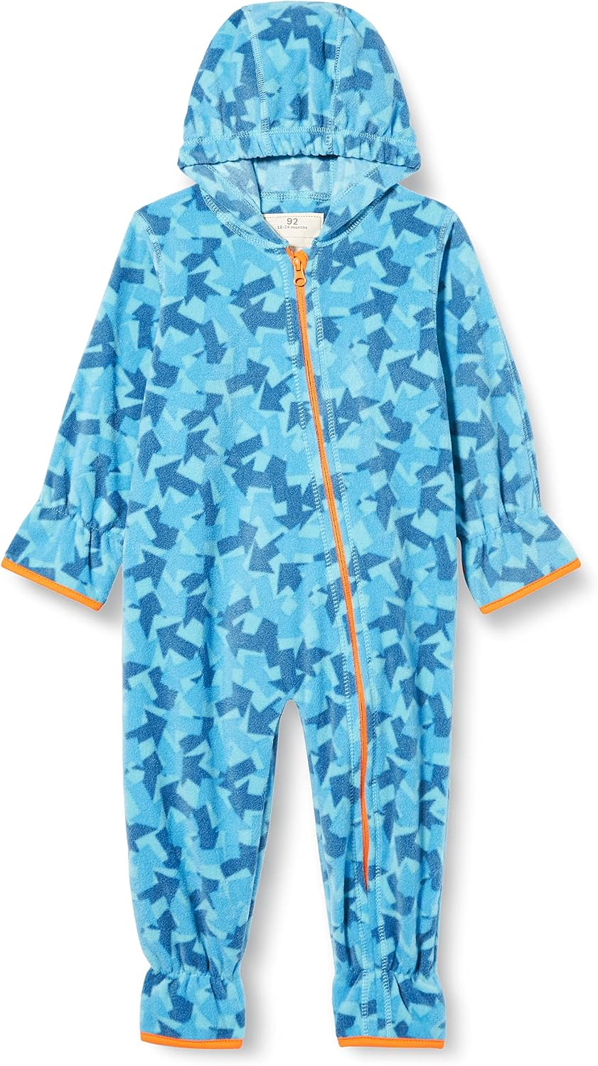 Detalle 2 de Playshoes Baby Fleece-Overall – atmungsaktiver Unisex-Jumpsuit mit langem Reißverschluss und Kapuze