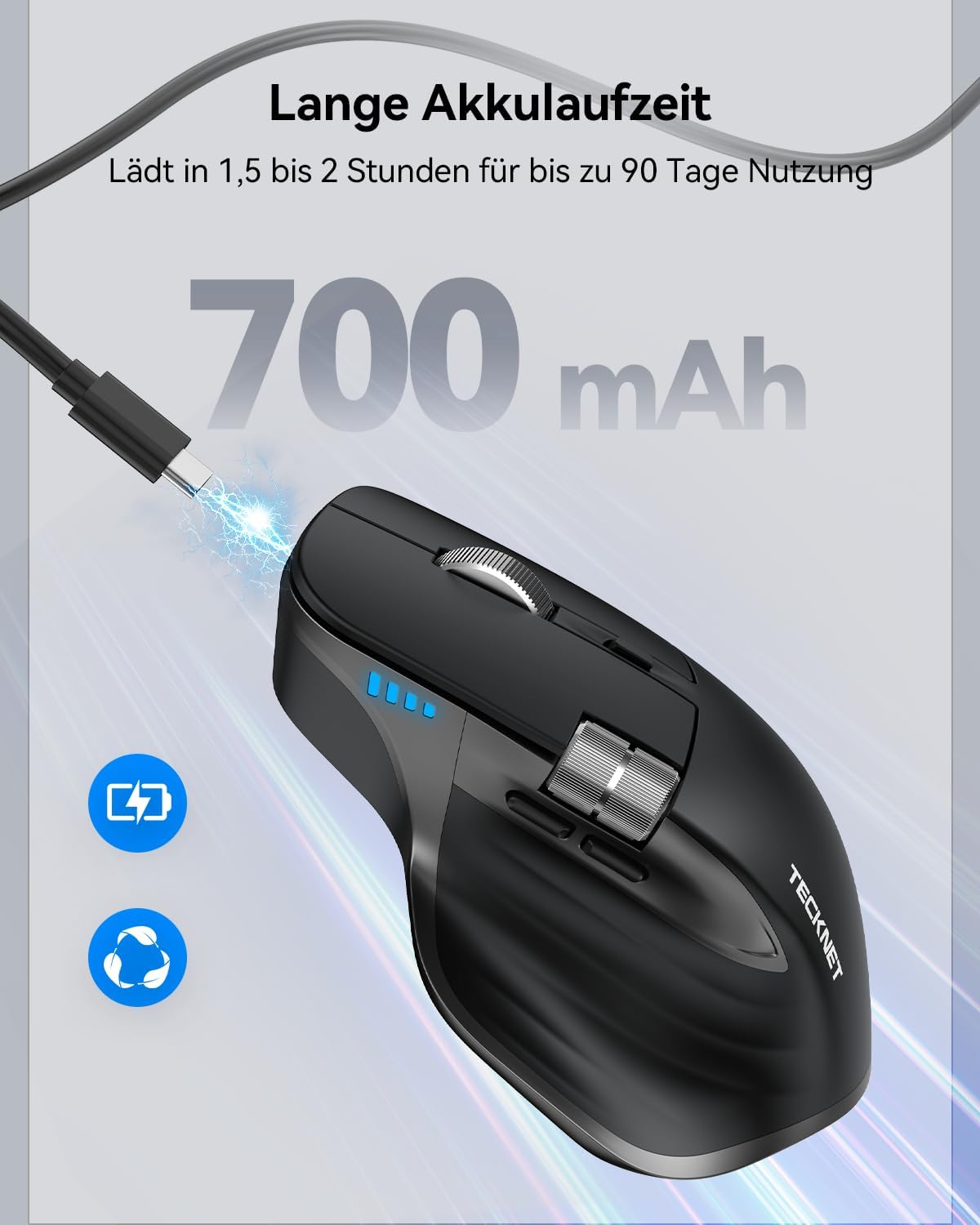 Detalle 2 de TECKNET kabellose Maus 4800 DPI 🖱