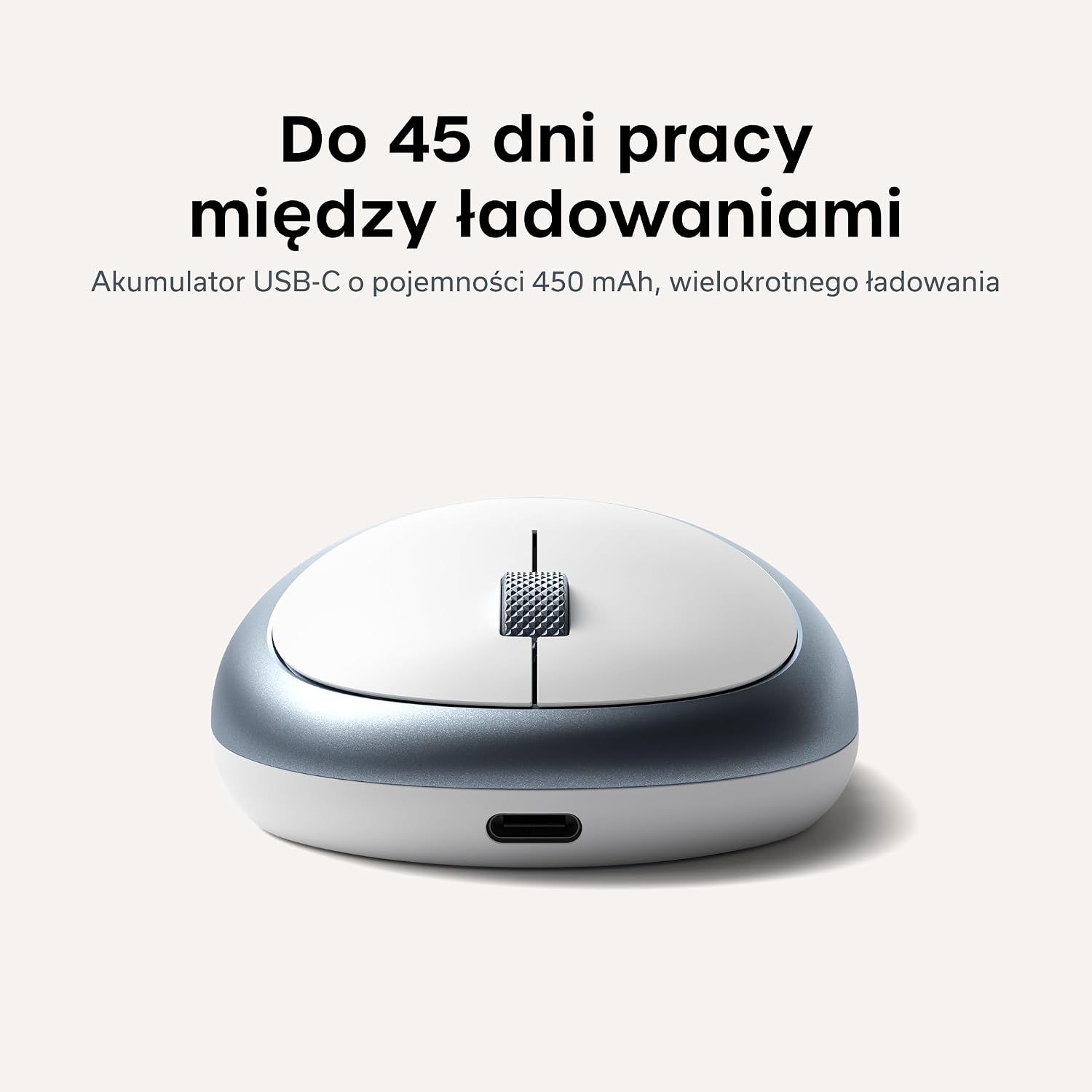 Detalle de SATECHI ST-ABTCMB M1 – niebieska mysz Bluetooth, USB-C, 1200 DPI