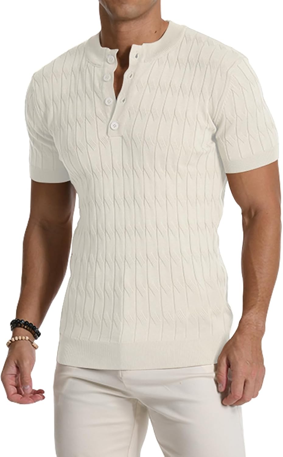Detalle 2 de MLANM Knitted Henley Tee Slim Fit