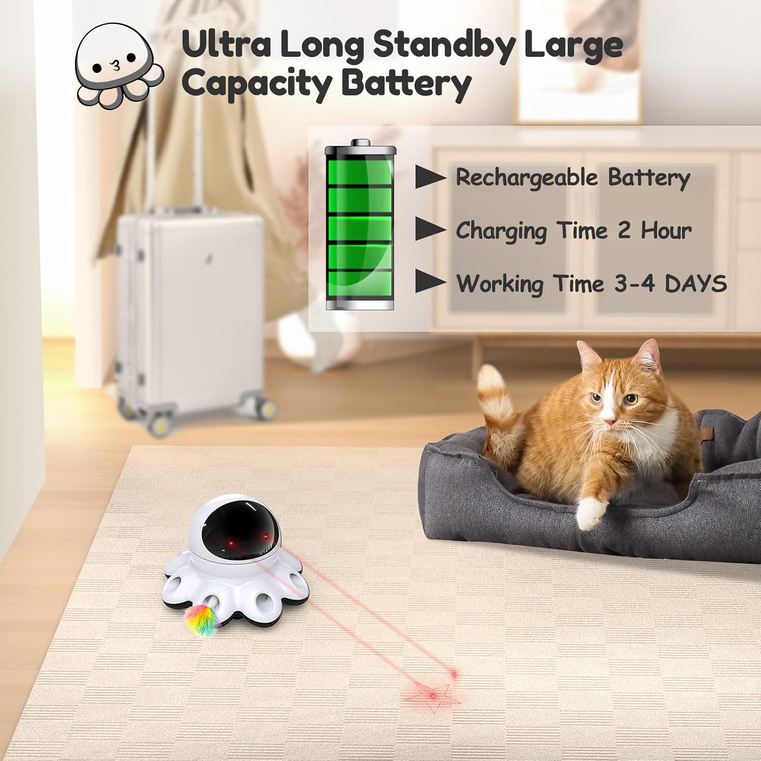 Thumbnail 5 de GoldenSun Cat Toy 2-in-1 Interactive 8-hole USB 🐱