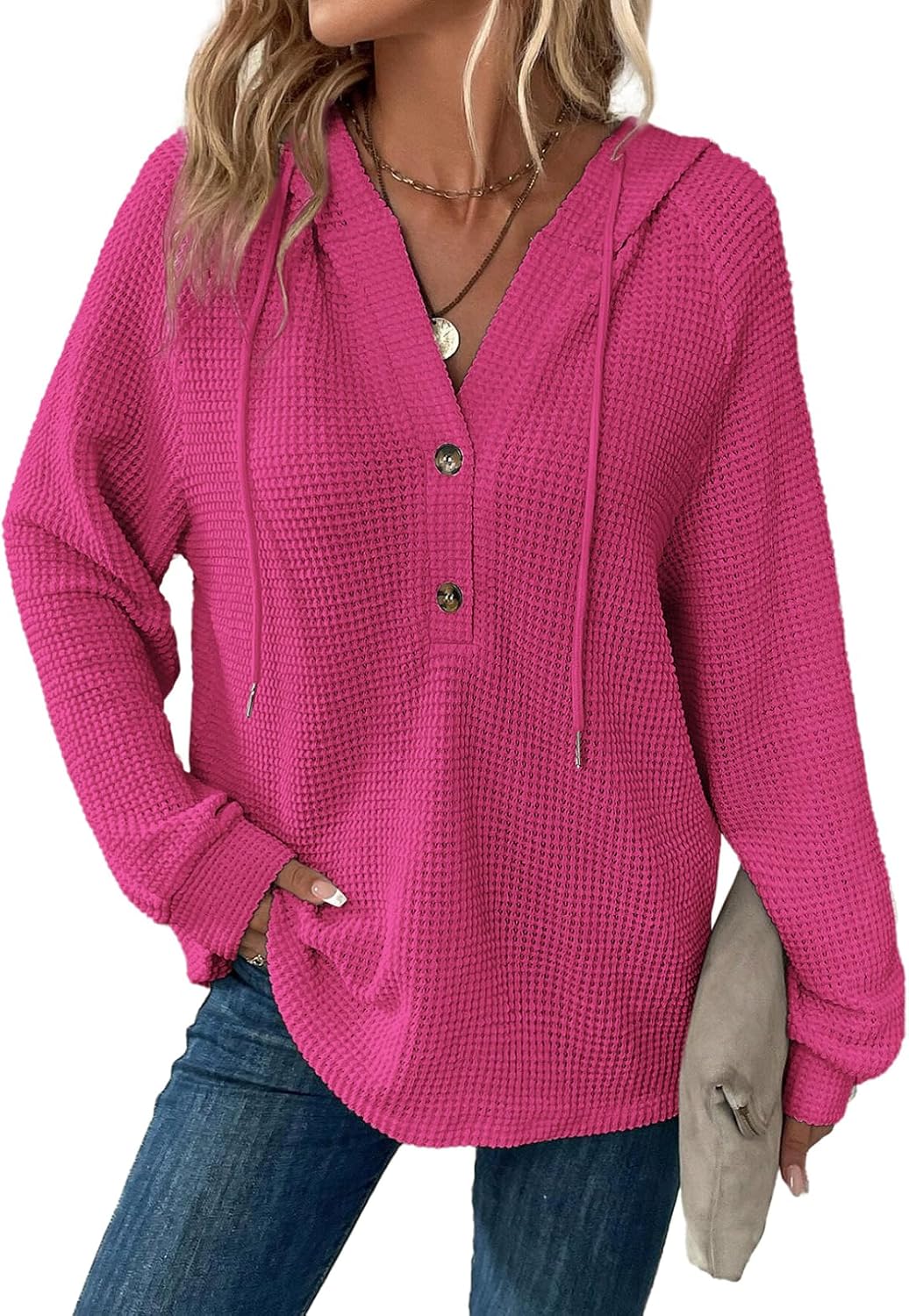 Thumbnail 3 de Dokotoo Waffle Knit Hooded Pullover for Women