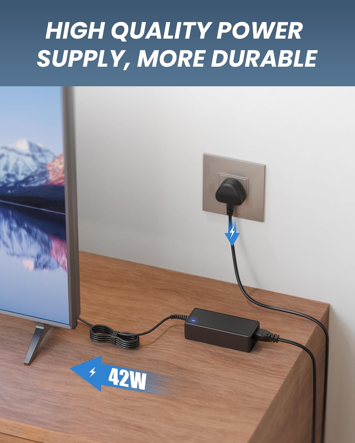 Detalle de 14V AC/DC Adapter Power Cord for Samsung Monitors (UK Plug)