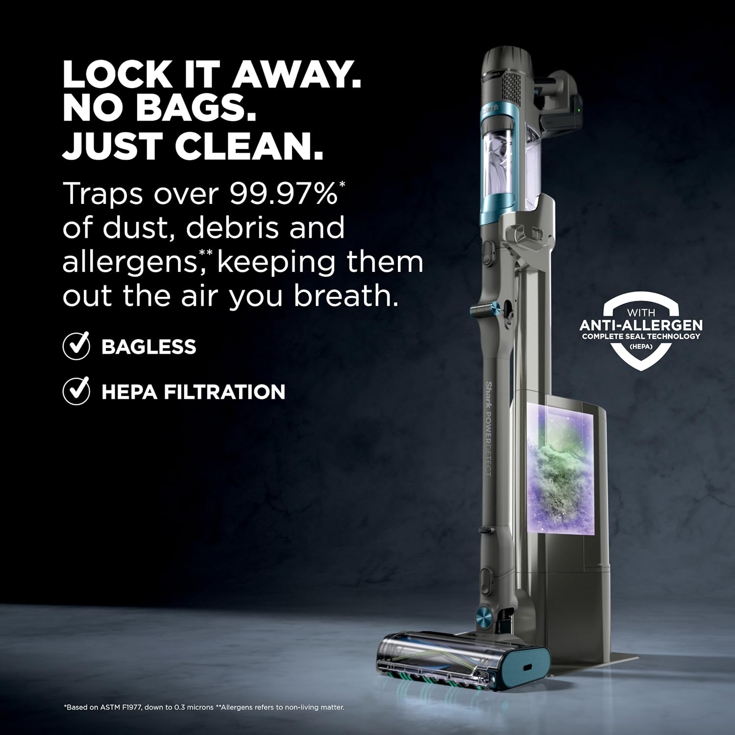 Detalle de Shark PowerDetect Clean & Empty IP3225 Cordless Stick Vacuum, Auto-Empty, HEPA