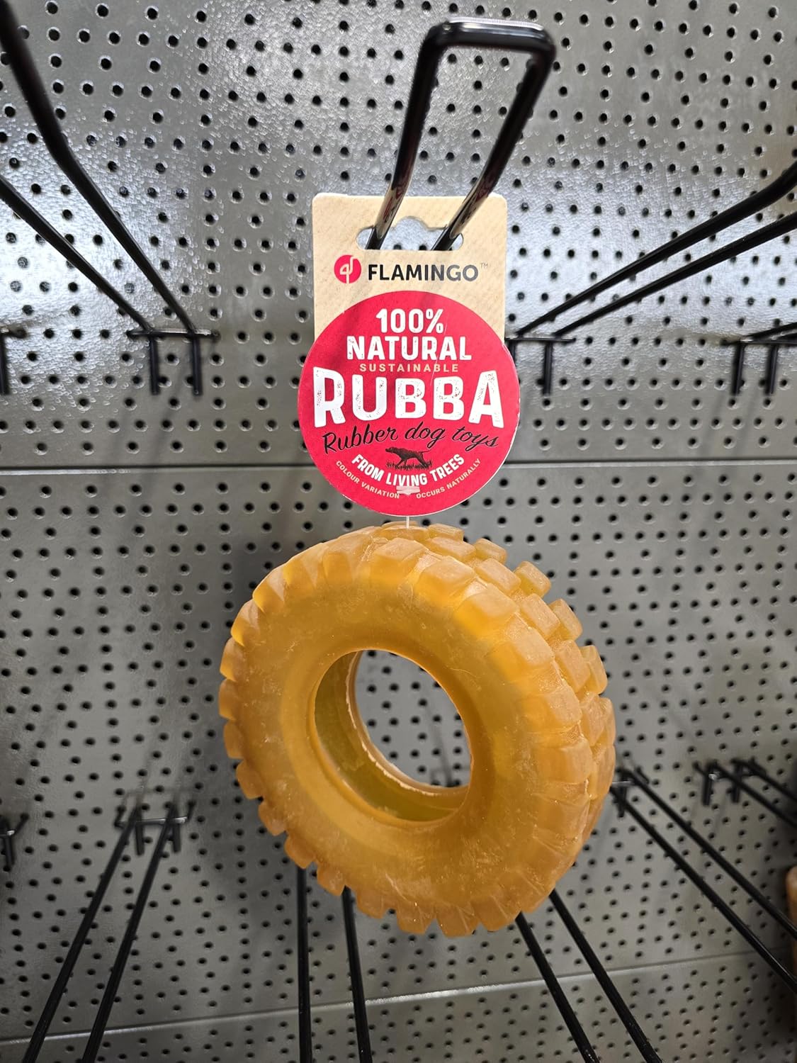 Thumbnail 3 de Flamingo Rubba Ring Hundespielzeug aus Naturkautschuk – braun, 15 × 15 × 5 cm