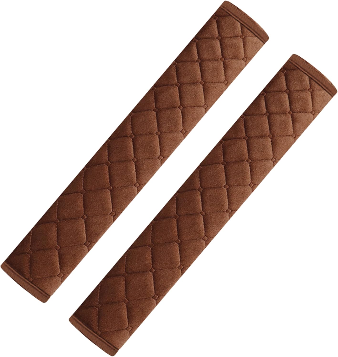 Detalle de Weiche Auto-Sicherheitsgurtbezüge 27 cm‑Braun, 2er‑Set – Schutzpolster für Schultergurte