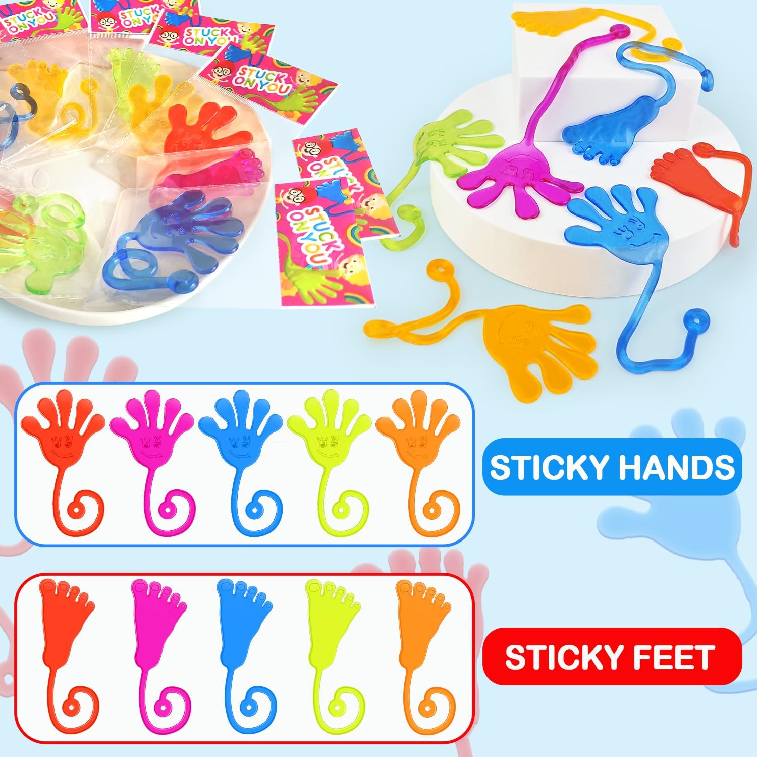 Detalle 2 de Sticky Hands & Feet Party Favors 30 Pack