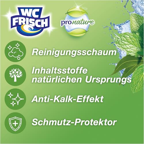 Detalle de WC Frisch Kraft Aktiv Duftspüler Minze & Eukalyptus (10er Pack) – Pro Nature