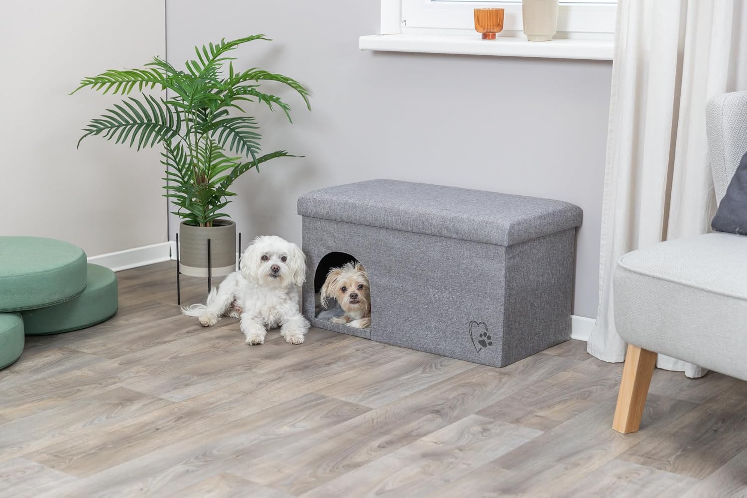 Thumbnail 6 de Trixie Grotte pour Chat Kimy 72 × 40 × 40 cm — Gris Clair, douillette et pratique