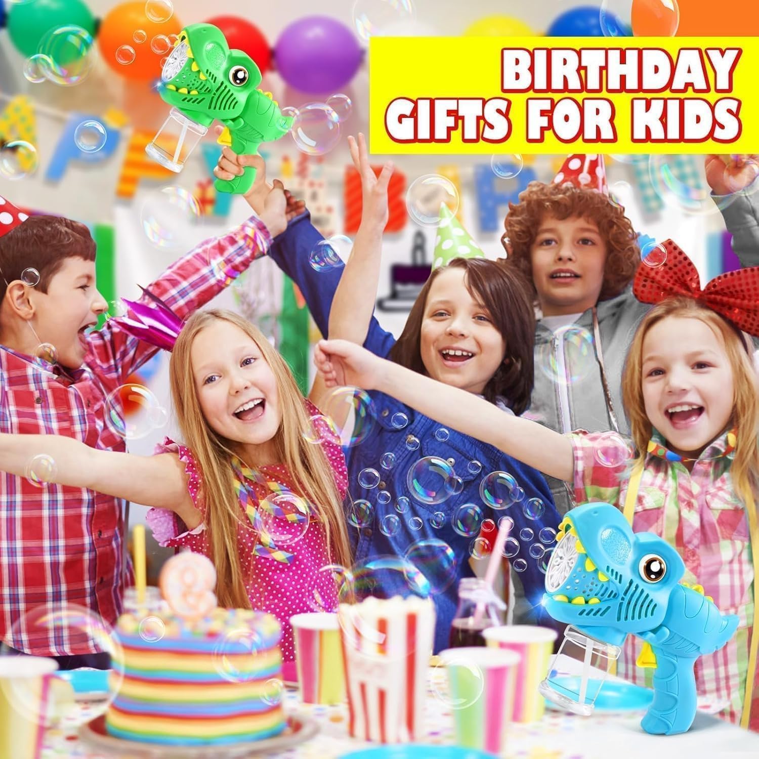 Thumbnail 6 de Yunaking 2-Pack Bubble Machine Gun for Kids: Rechargeable Outdoor Bubble Fun
