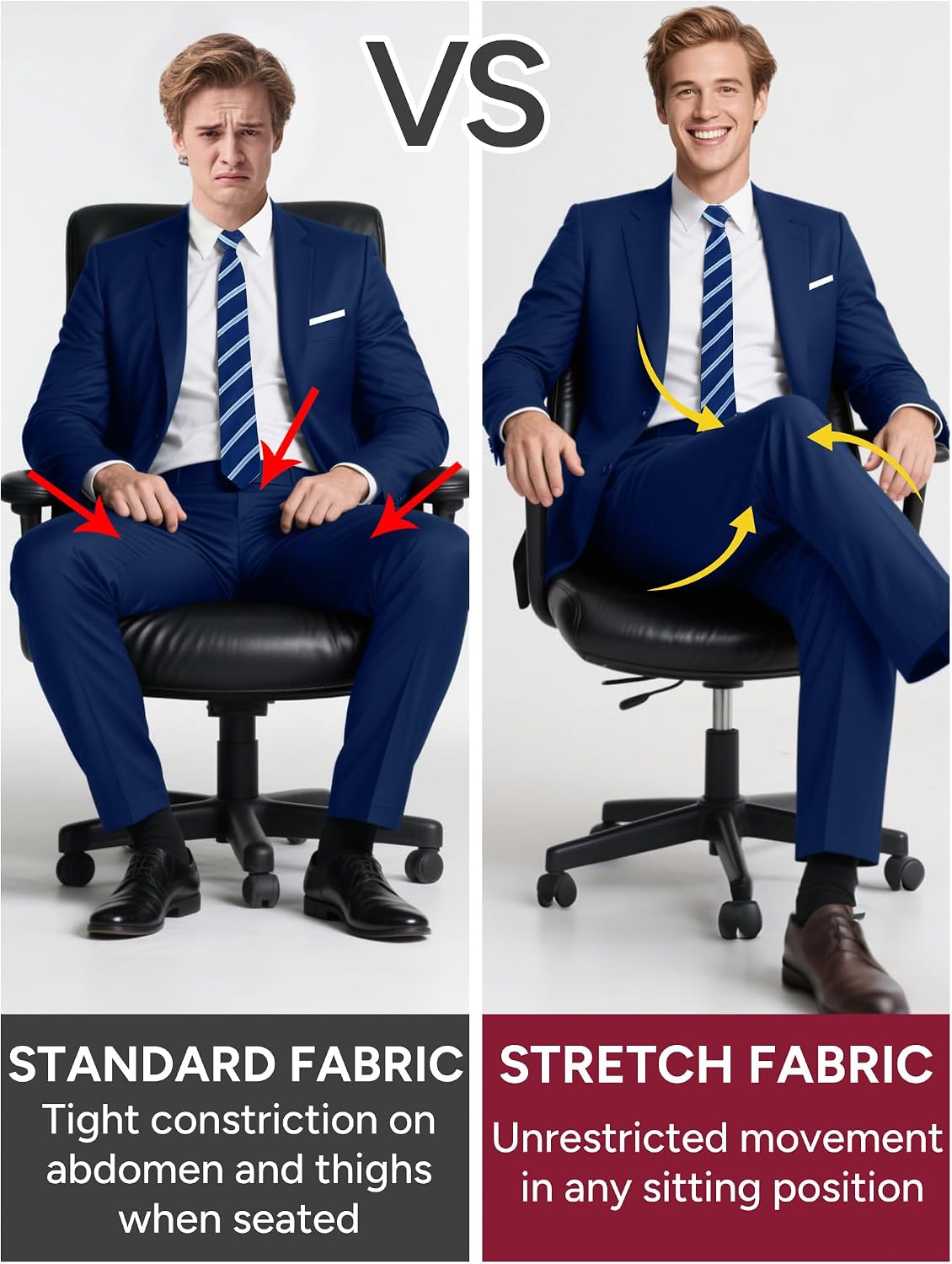 Thumbnail 3 de Pacific Perfect Men's Slim-Fit Suit Set with Two-Button Blazer and Adjustable-Waist Pants