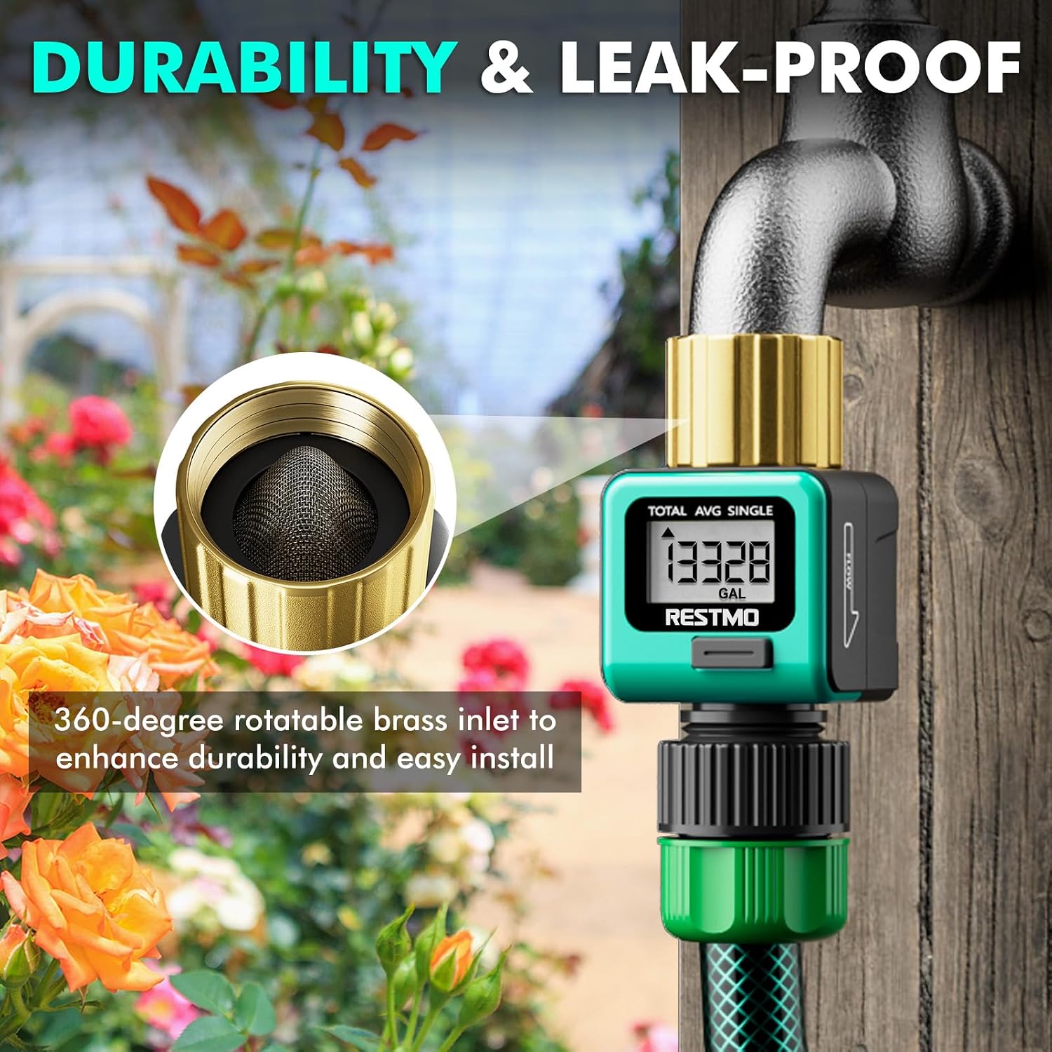 Detalle de RESTMO Water Flow Meter with Brass Inlet