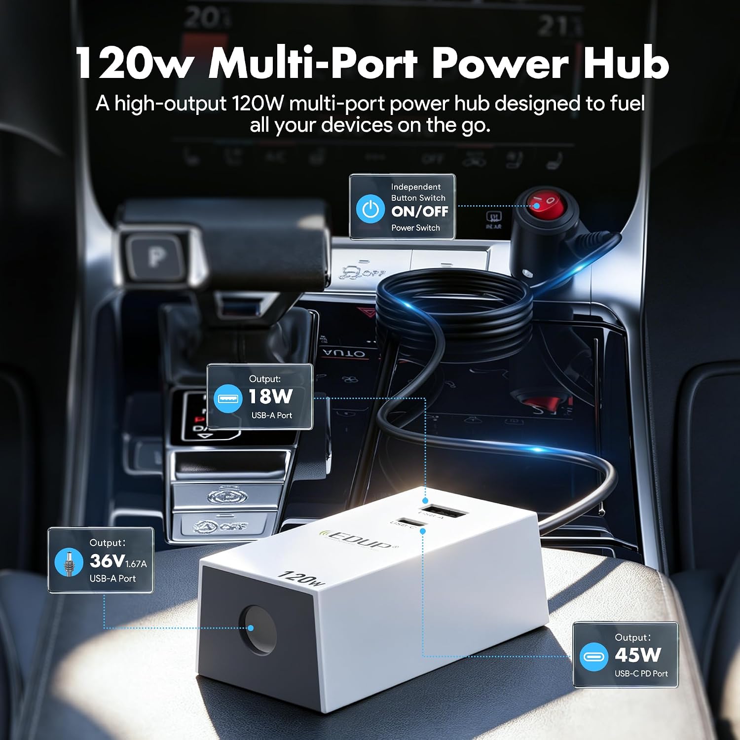 Detalle 2 de XLTTYWL EP-SK0163 12V Car Adapter for Starlink Mini, 120W with USB-C PD