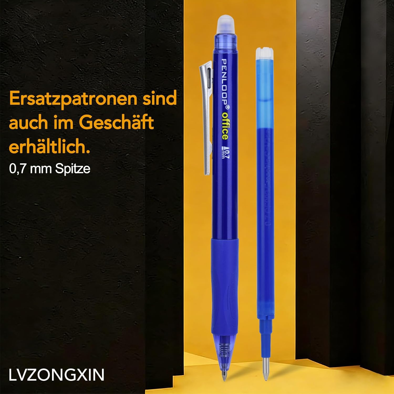 Thumbnail 2 de Radierbarer Kugelschreiber LVZONGXIN (4er-Set) mit 0,7-mm-Spitze, blau, radierbar