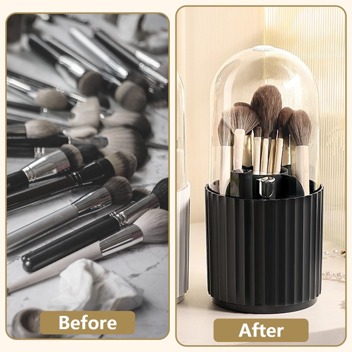 Thumbnail 2 de Makeup brush holder 360° Black 5 compartments