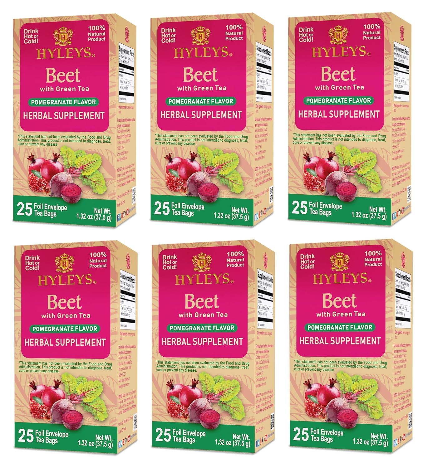 Thumbnail 5 de Hyleys Beet and Green Tea, 150 Tea Bags