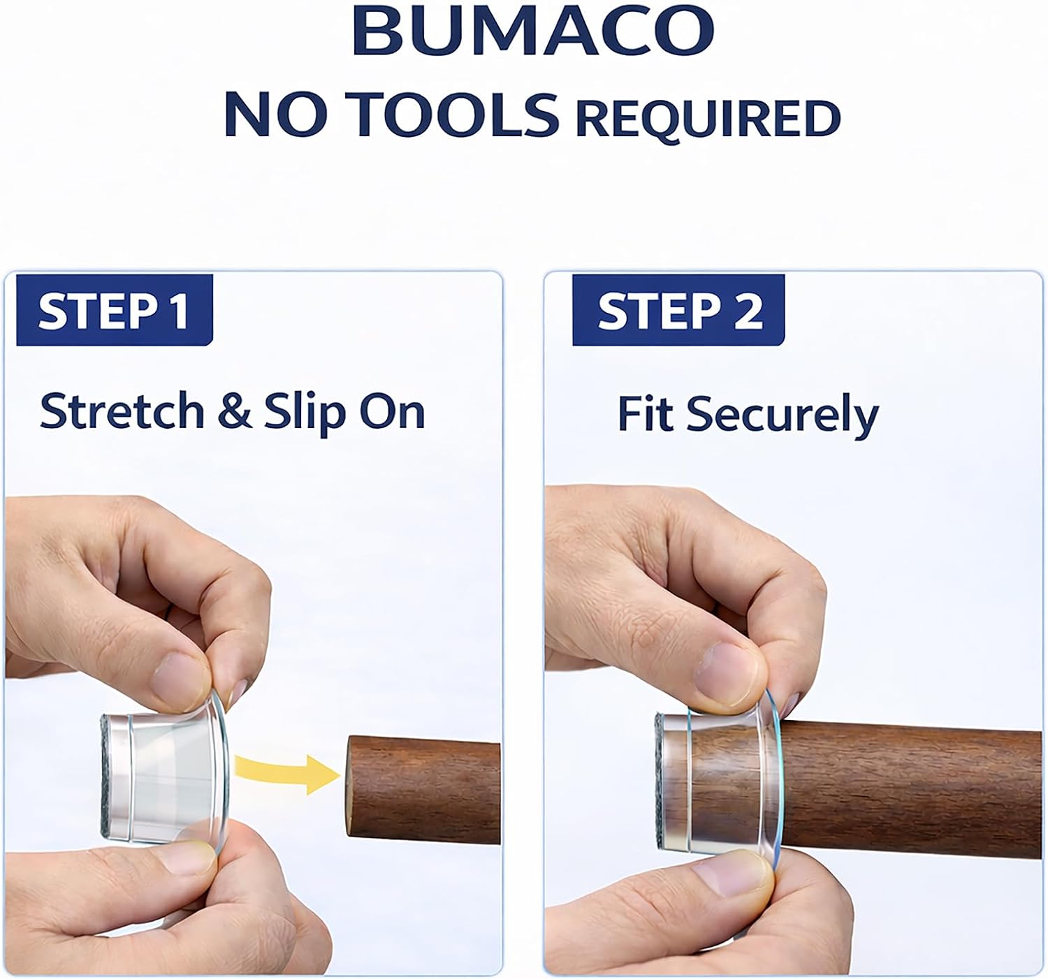 Thumbnail 6 de BUMACO CJC-002 Chair Leg Protectors, 40-Pack Clear Silicone with Felt