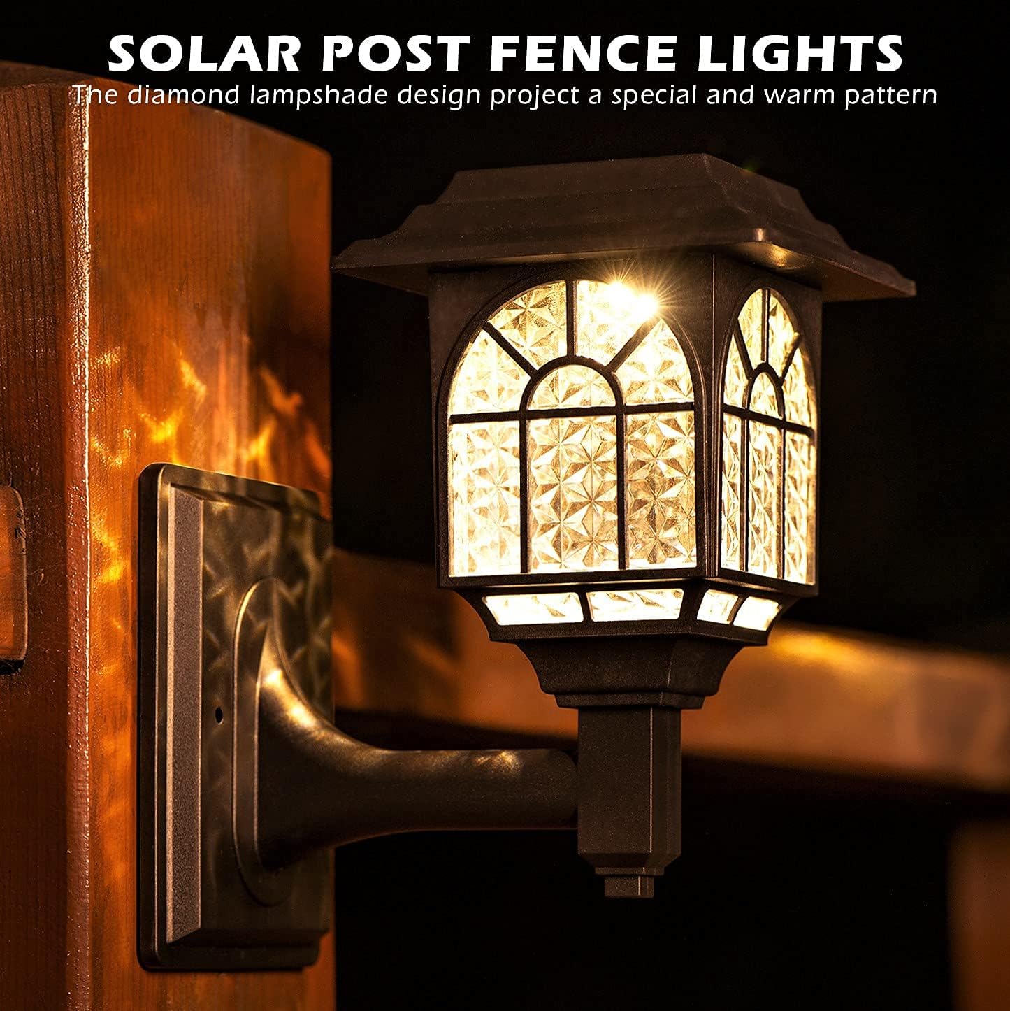 Thumbnail 3 de LeiDrail Solar Fence Lights: 2-Pack Warm White LED Outdoor Wall Lights for Zodiac-like Garden Ambience