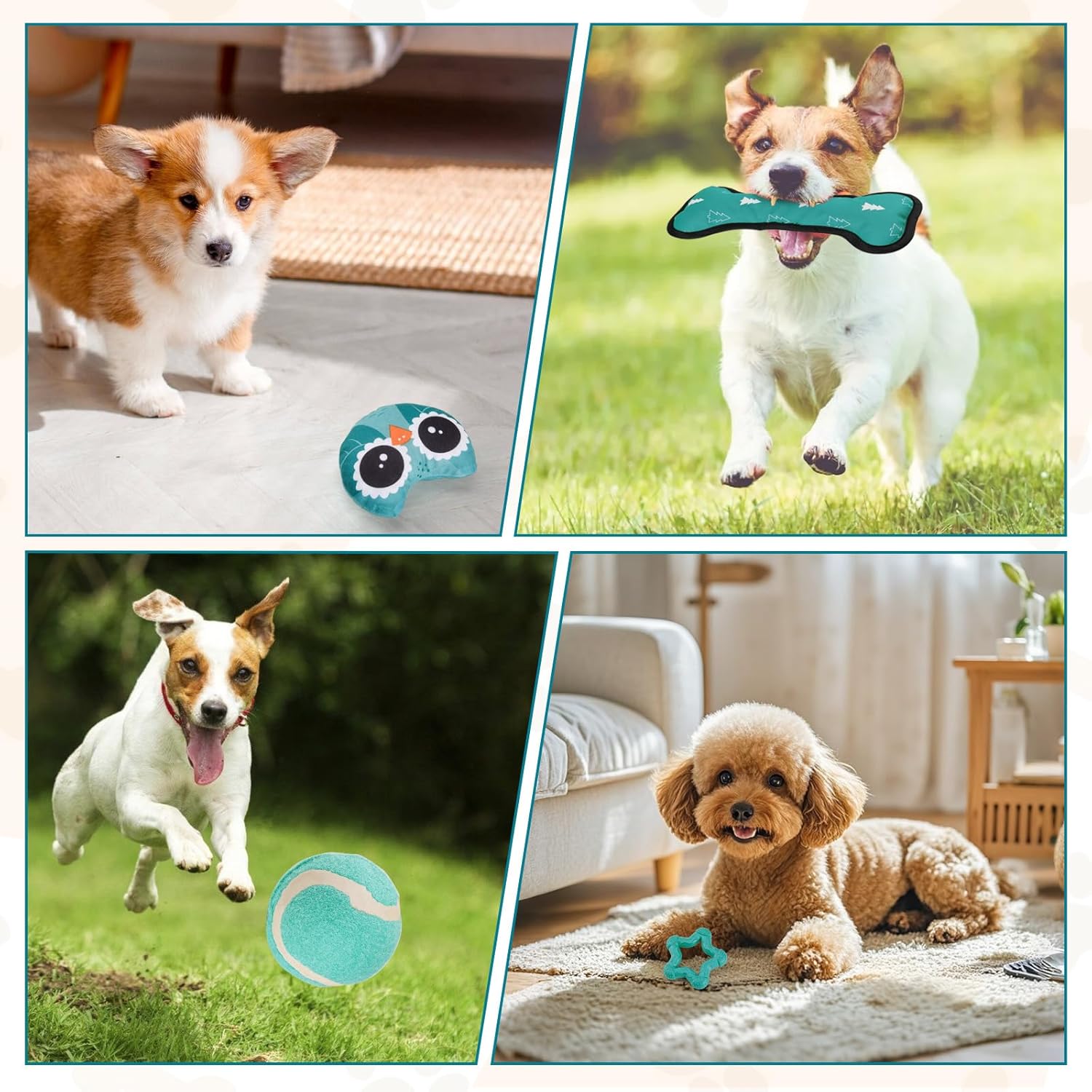 Thumbnail 6 de LIFLIX Lot de 4 Jouets à mâcher pour Chiots – Forme chouette, os et ruche
