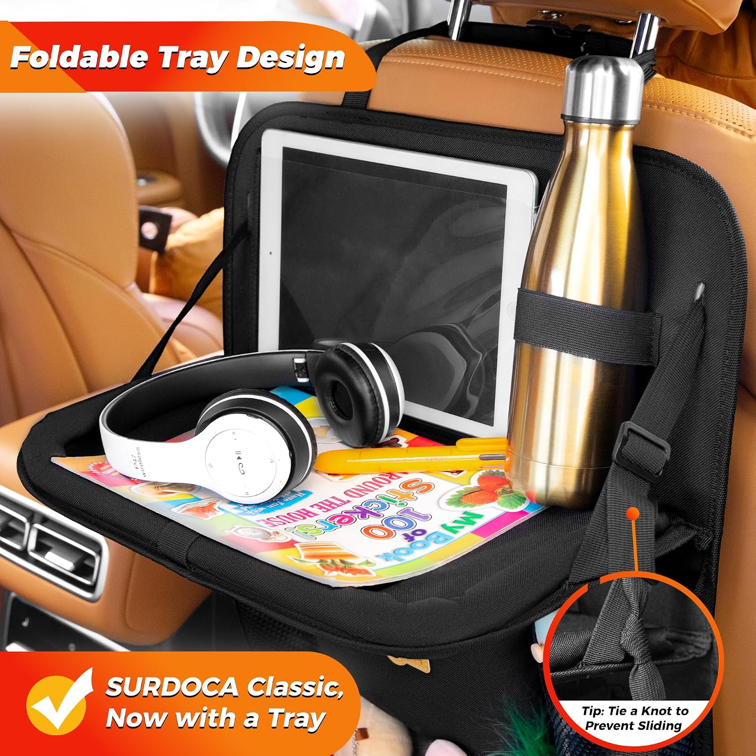 Thumbnail 1 de SURDOCA Car Seat Organiser with Foldable Tray