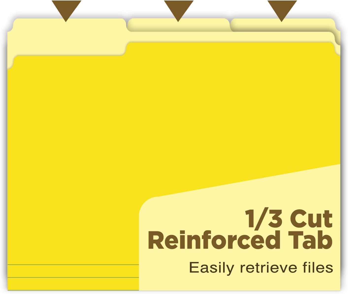Detalle de WritePads Manila Folder-0112 Manila File Folders, Letter Size, Yellow, 1/3-Cut Tabs, 100-Pack