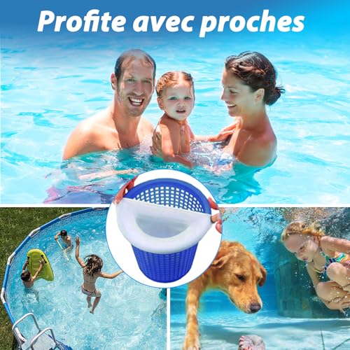 Detalle de KGC Chaussette Skimmer Piscine – 50 pièces, préfiltre réutilisable pour paniers de skimmer 7–19 cm