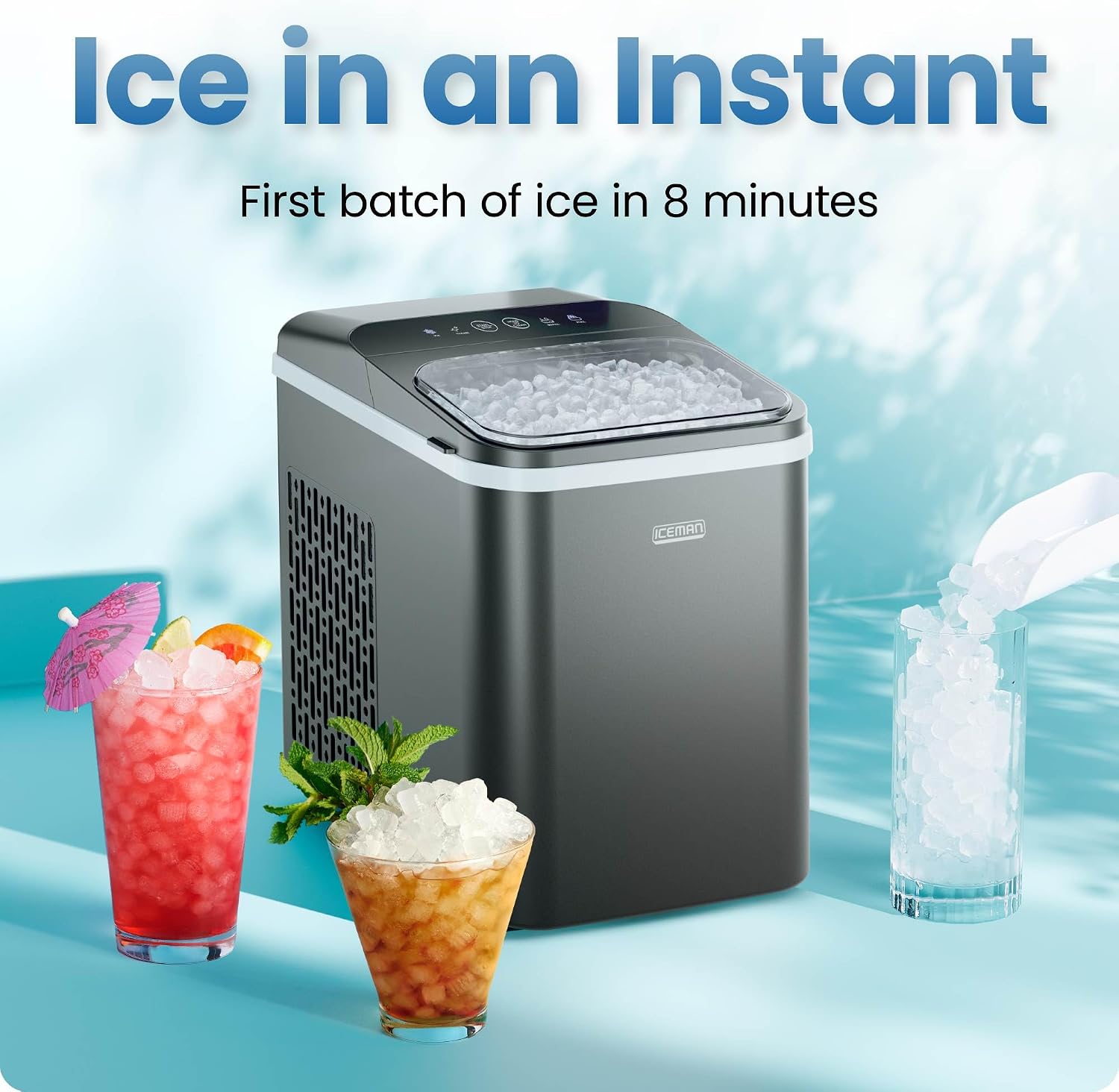 Detalle de Iceman RJ56-PB-V2 Pebble Ice Maker, 26 lb/day, 8-Minute First Batch