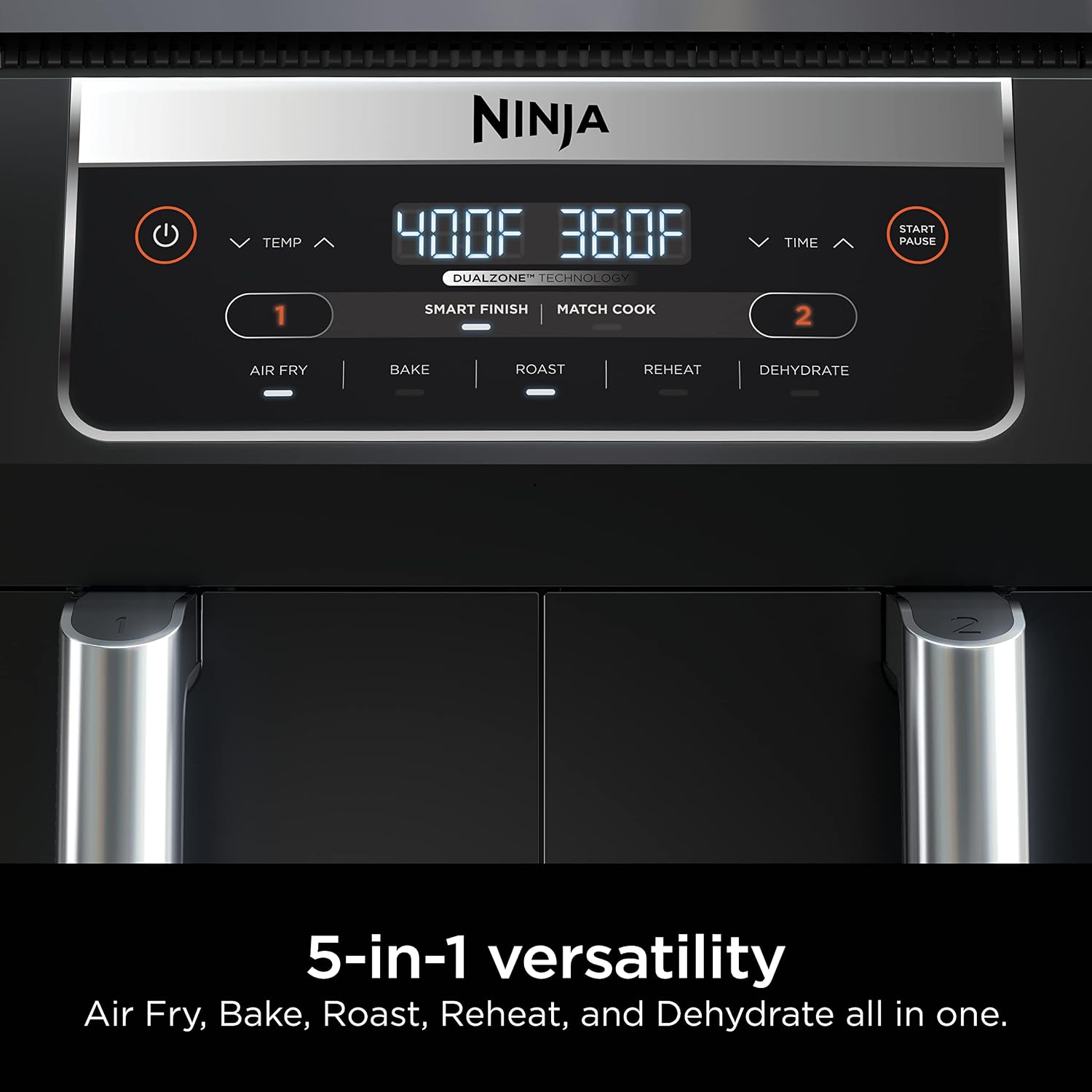 Detalle de Ninja Foodi DZ090C 5-in-1 6-qt Dual-Basket Air Fryer with DualZone Technology