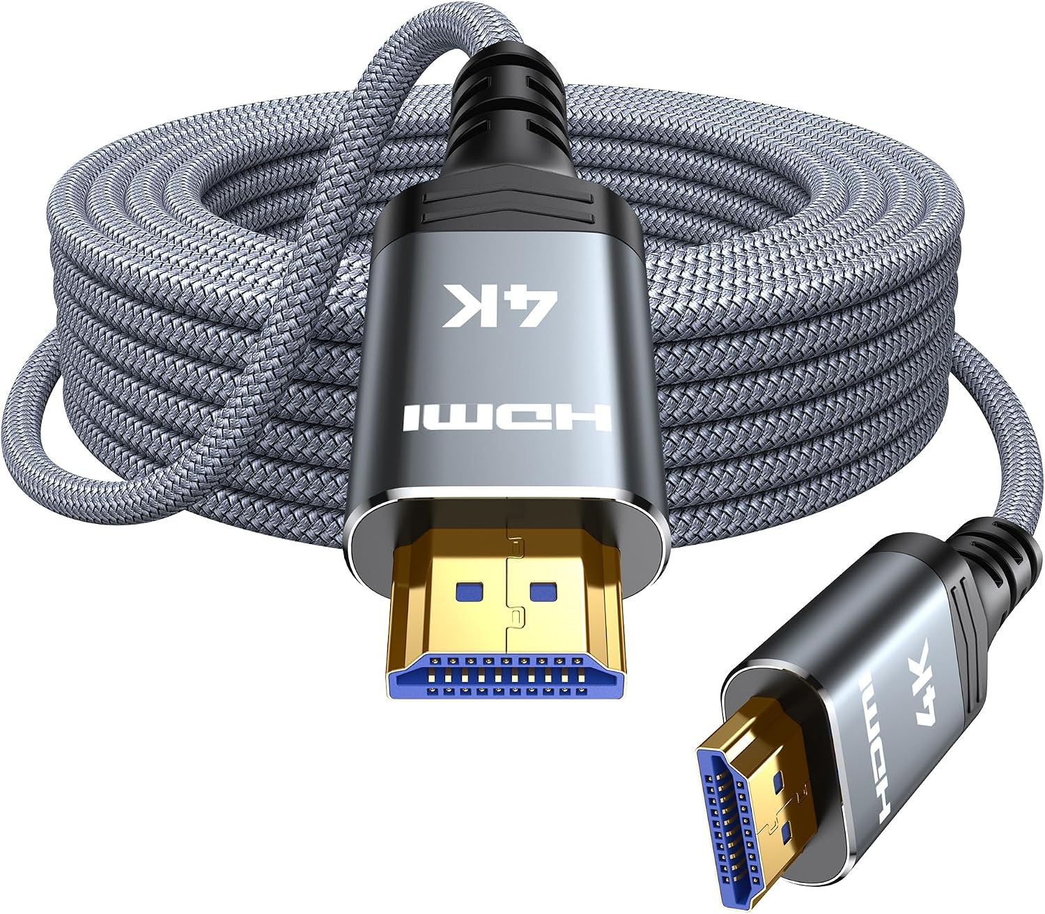 Detalle de Highwings 50 ft Fiber Optic HDMI Cable, 4K 60Hz, 18Gbps, Braided