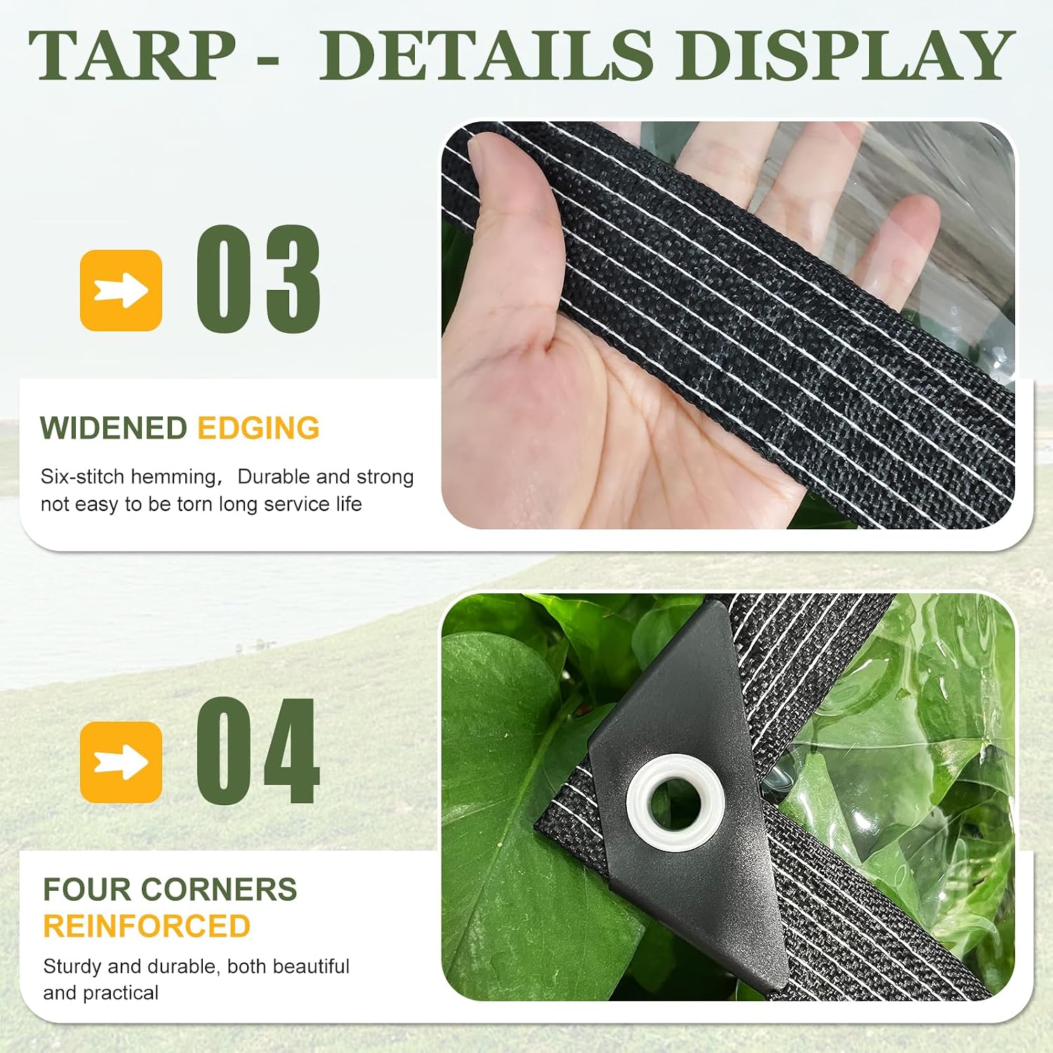 Detalle 1 de Clear PVC Tarp, 10 x 12 ft