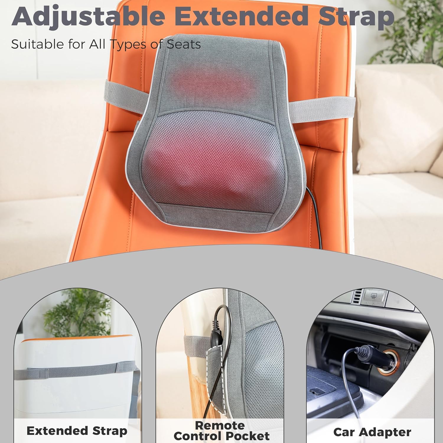 Thumbnail 6 de Brelley Massage cervicales et cou avec chaleur et tête shiatsu rotative bidirectionnelle (gris)