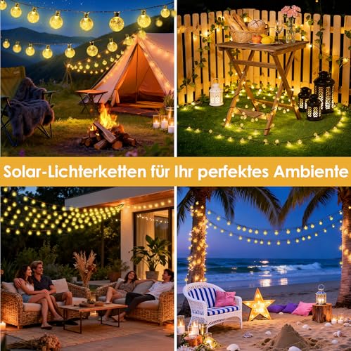 Thumbnail 6 de LuJasi Solar Lichterkette Außen – 8 m, 30 LEDs, IP65, 8 Modi, Warmweiß