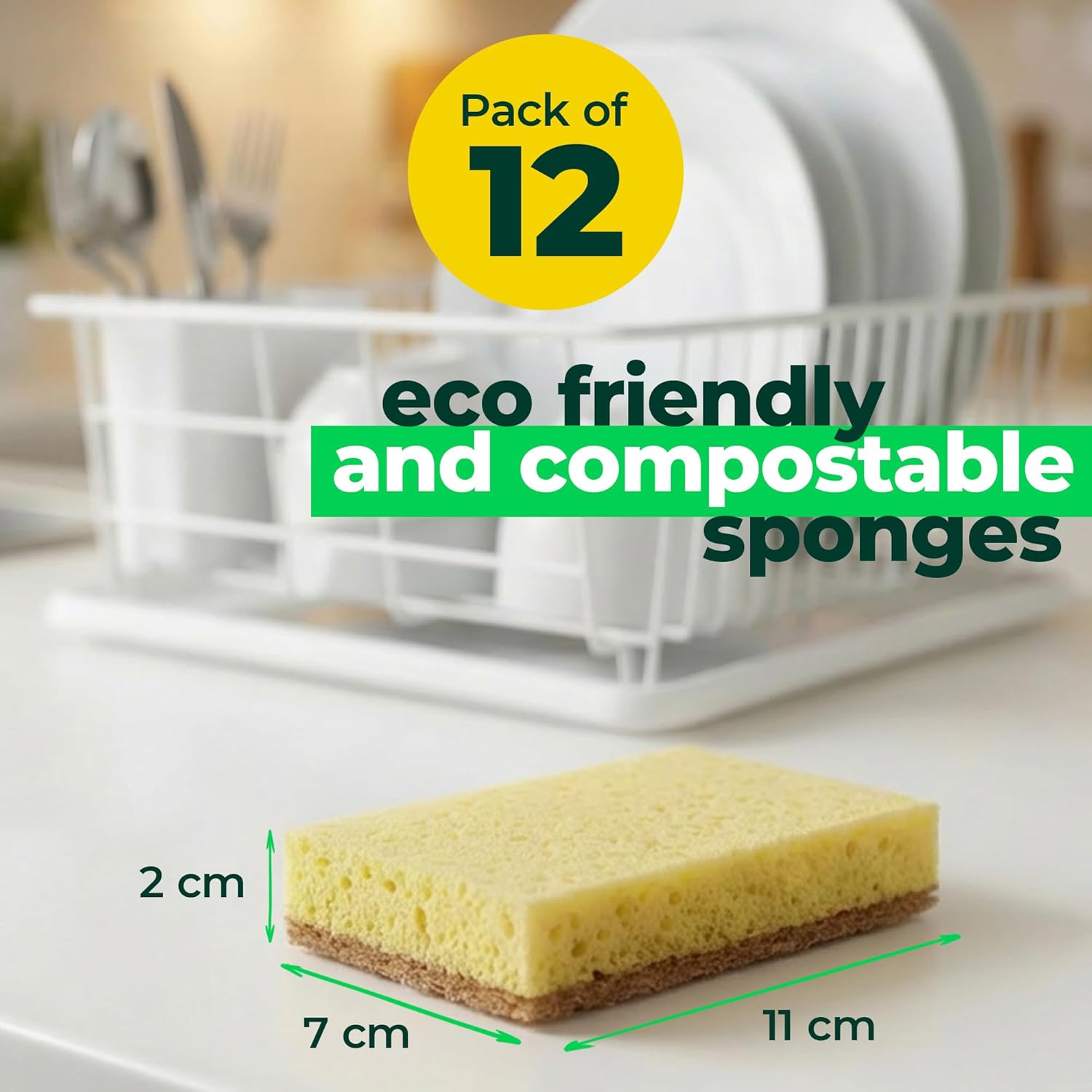 Thumbnail 4 de bioGo 12 Pack Biodegradable Sponges