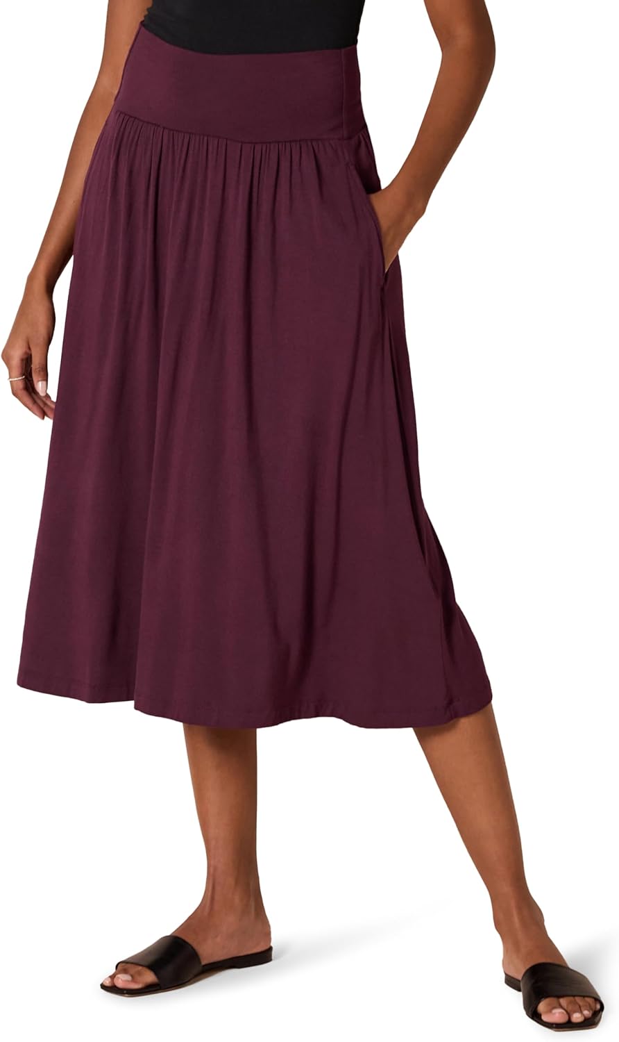 Detalle 1 de Jersey pull on midi skirt 26 in