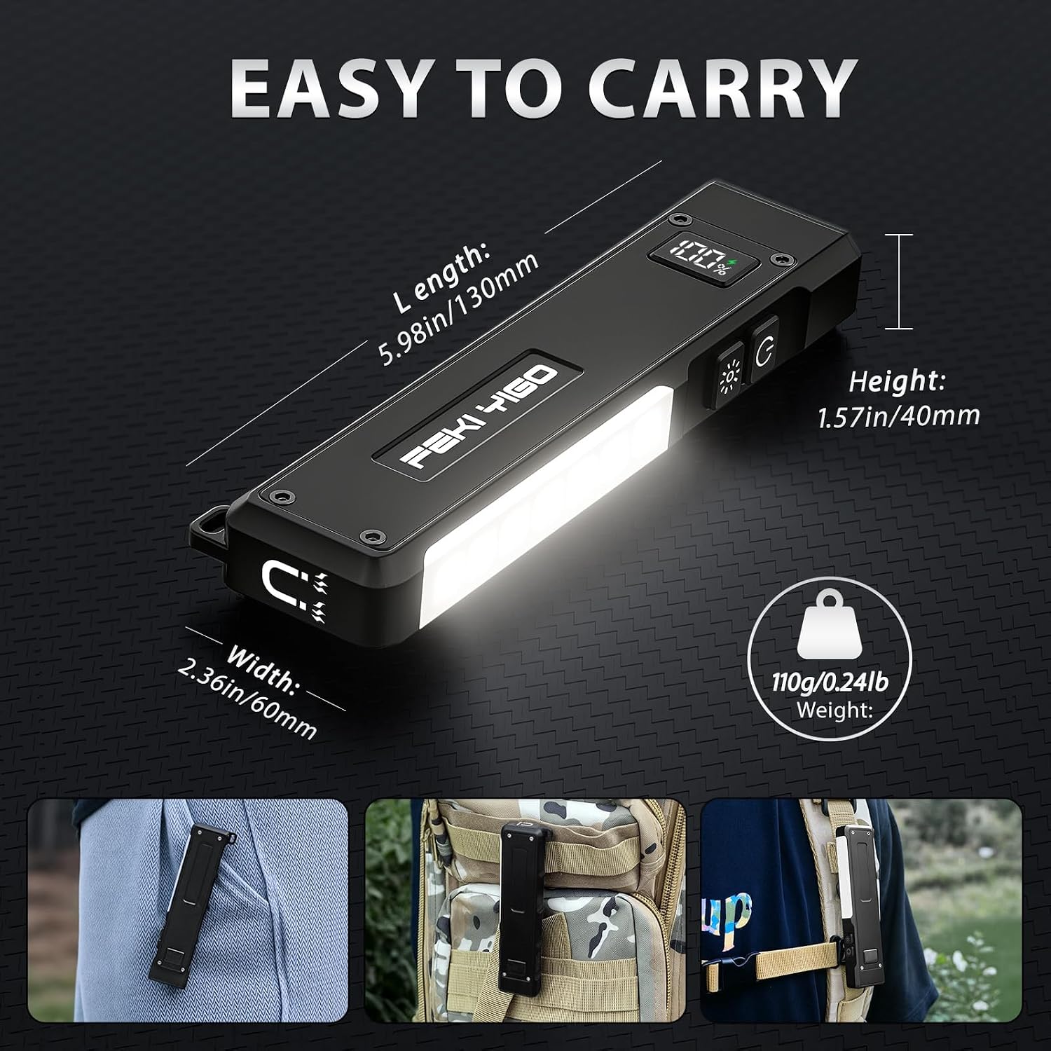Thumbnail 3 de Feki Flat EDC Flashlight 1800 Lumens