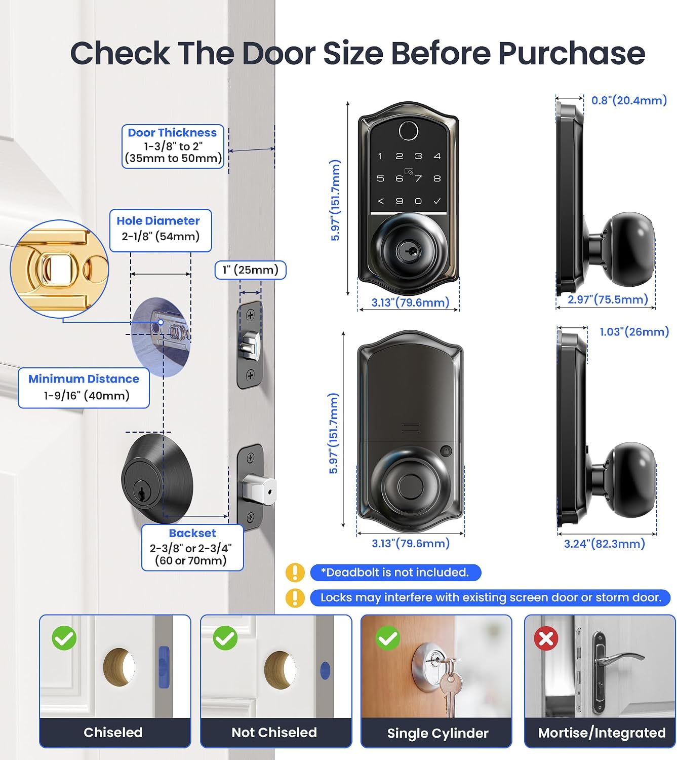 Detalle 2 de Veise Smart Door Knob Lock VE018
