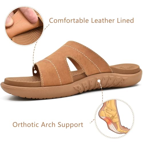 Detalle 2 de KuaiLu Womens Orthotic Slides: Arch-Support Slip-On Sandals for Everyday Comfort