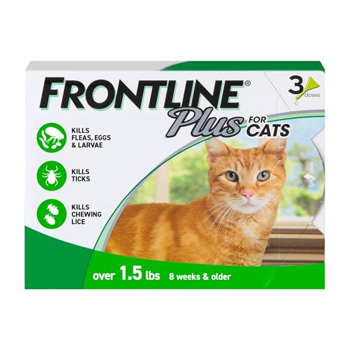 Detalle de Frontline Plus Flea & Tick Spot Treatment for Cat & Kitten (Green) - 3 Count