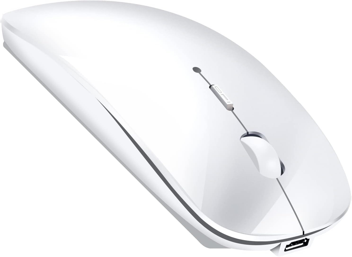 Detalle de LEAPEST Dual-Mode kabellose Bluetooth/2,4-GHz-Maus mit USB-C-Adapter (weiß)